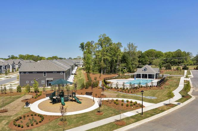 Community pool, playground, and green space