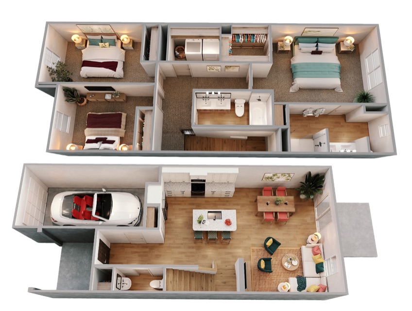 Manchester combined floor plan showing both floors